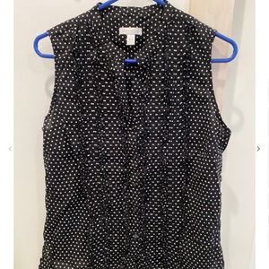 Charter Club Black & White Polka Dot Blouse Sz. 14